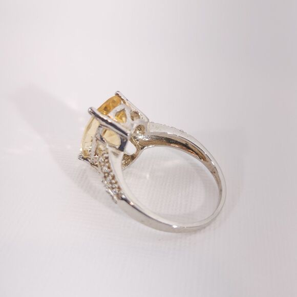 Citrine 5 Carats Ring Sterling Silver Size 7 - Picture 7 of 10